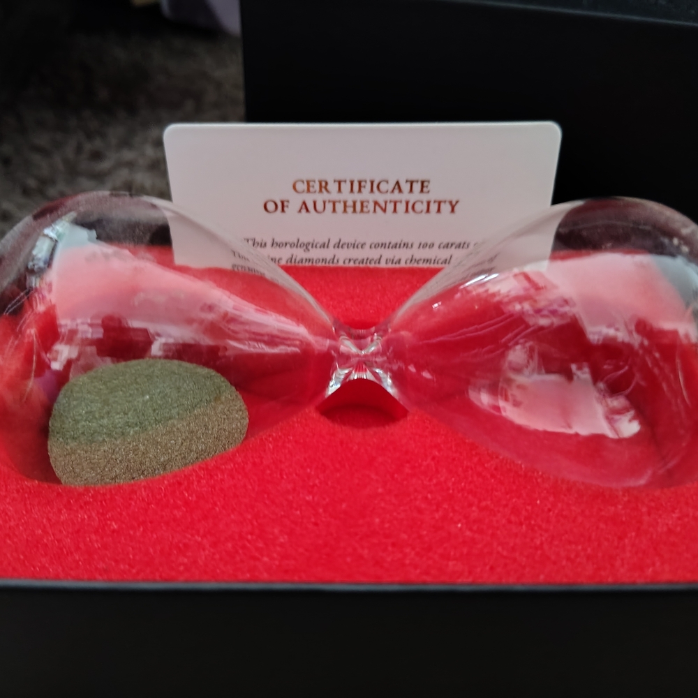 Red Hourglass with Certificate